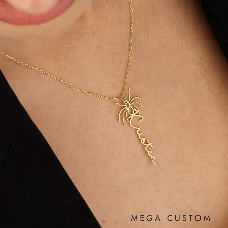 Personalized Spider Necklace Elegant Custom Design Ideal for Halloween and Creative Accessories