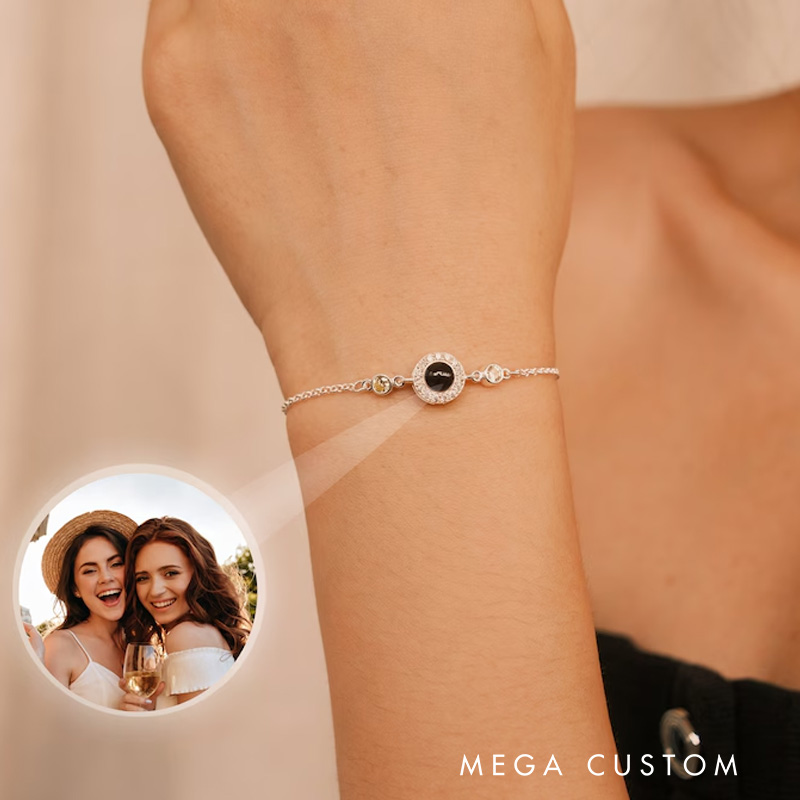 Personalized Photo Projection Bracelet Picture Inside Bracelet Best Friend Gift Gift for Her