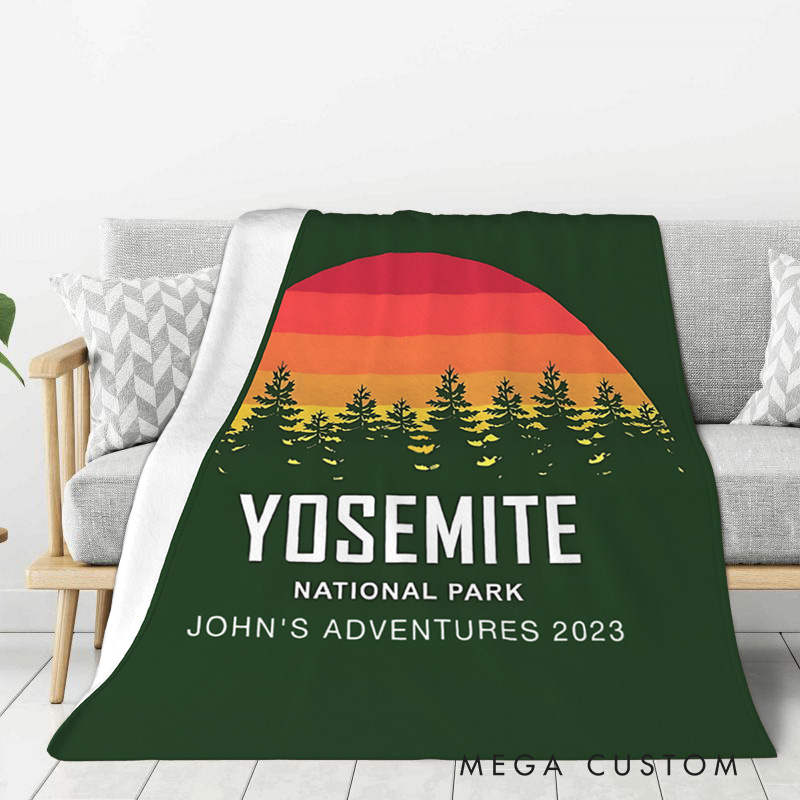 Personalized Outdoor Adventure Enthusiasts Throw Blanket Nature Travel Lovers Blanket Gift for Camping Hiking Lovers