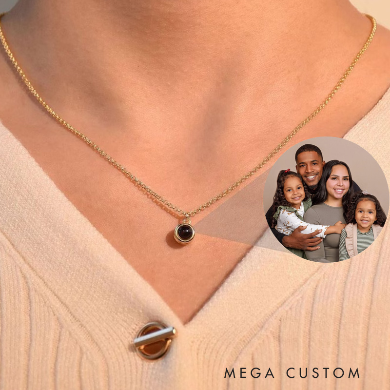 Personalized Minimalist Projection Necklace Picture Necklace Chain Gift for Her Birthday Gift