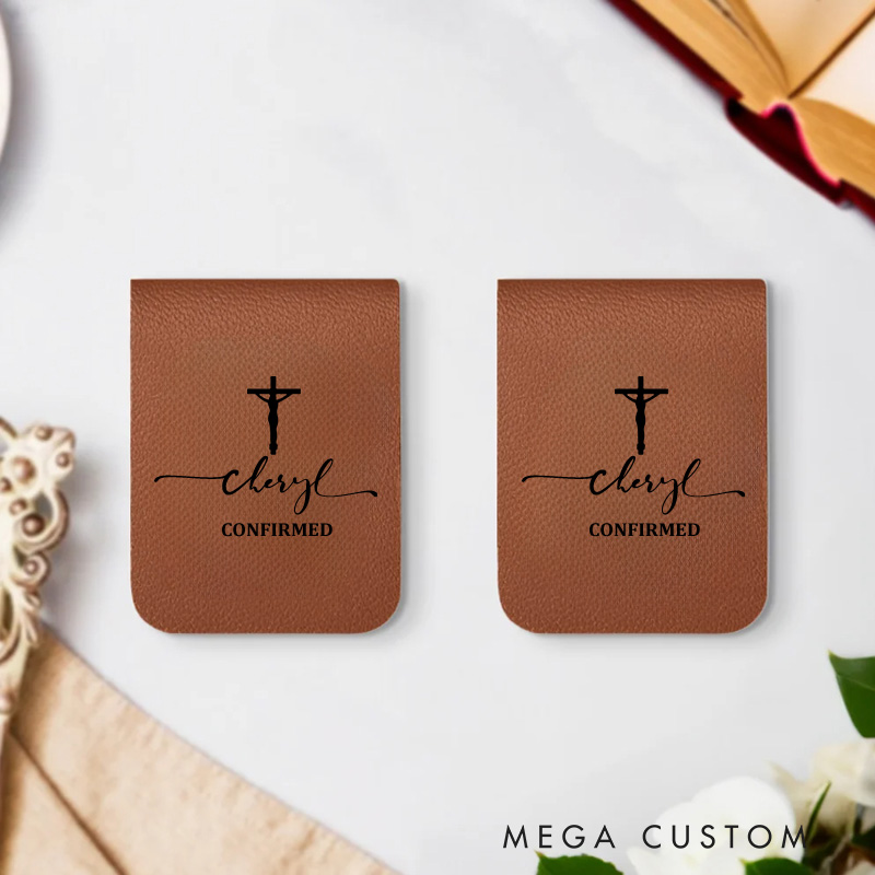 Personalized Cross Magnetic Bookmark Clip with Name Reading Stationery Supplies Birthday Gift for Christian Bookworm Confirmed Gift