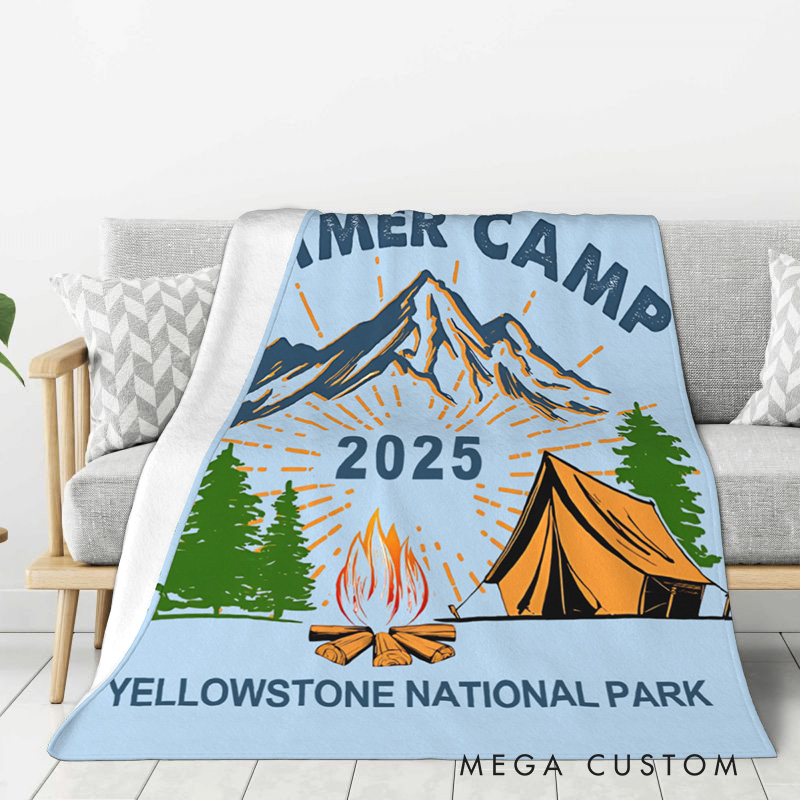 Personalized Outdoor Adventure Throw Blanket Camping Blanket Gift for Travel Hiking Lovers