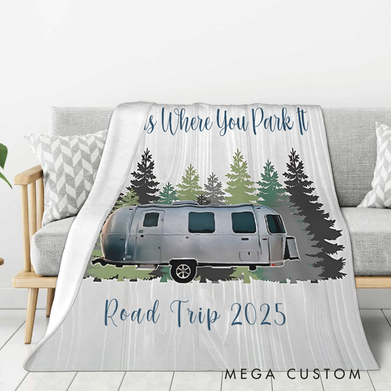 Personalized Outdoor Adventure Throw Blanket Travel Blanket Gift for Camping Hiking Lovers