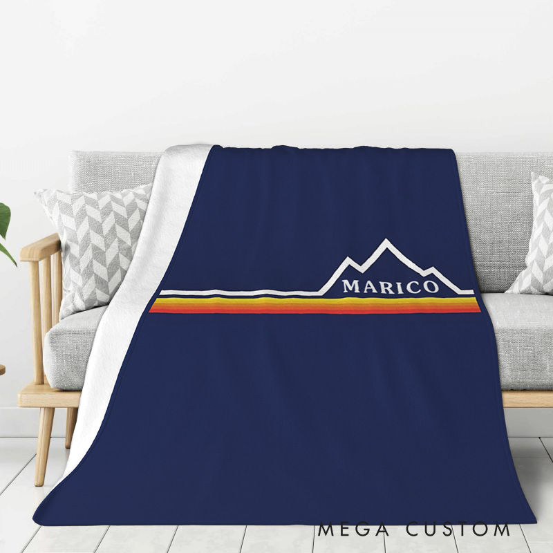 Personalized Outdoor Mountain Adventure Throw Blanket Hiking Blanket Gift for Camping Travel Lovers