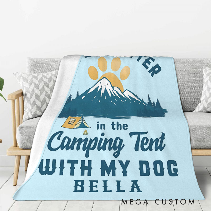 Personalized Camping Lovers Throw Blanket Outdoor Hiking Blanket Gift for Pet Lovers