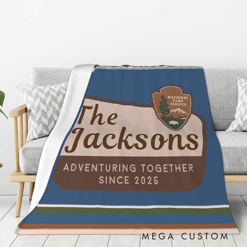 Personalized National Park Throw Blanket Adventure Nature Lover Blanket Gift for Travel Hiking Lovers