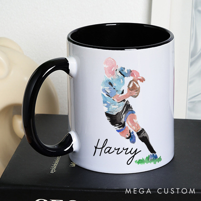 [Copy]Personalized Rugby Mug with Custom Name for Athletes and Fans
