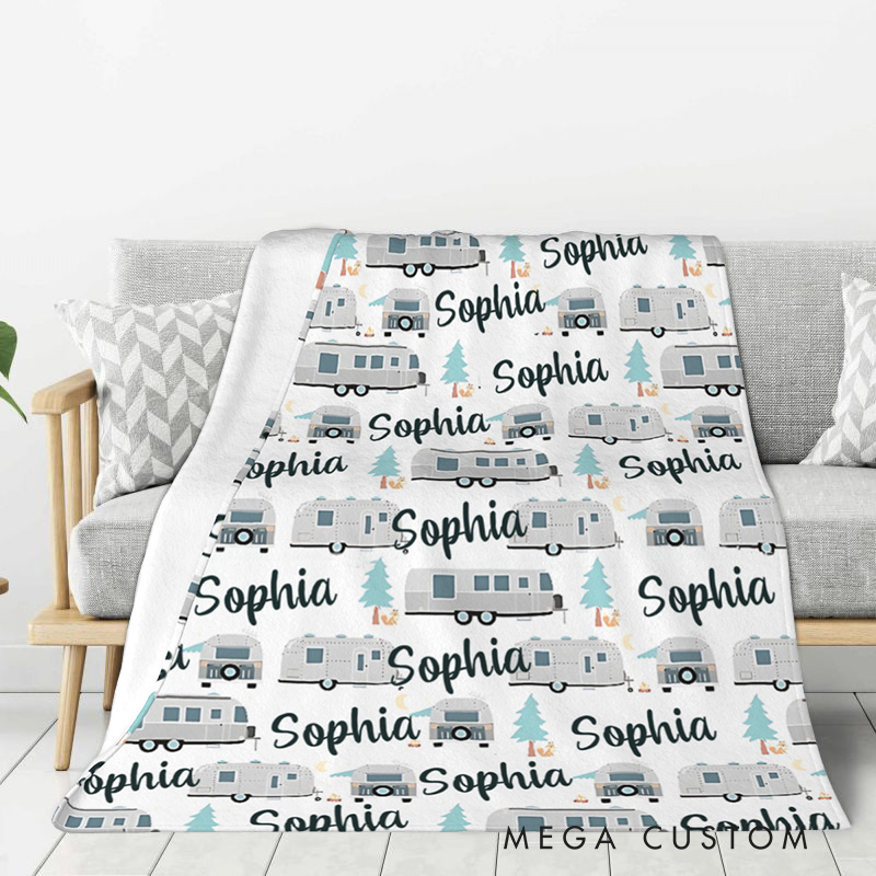 Personalized Camping Life Throw Blanket Adventures Hiking Lovers Blanket Gift Outdoors Lovers