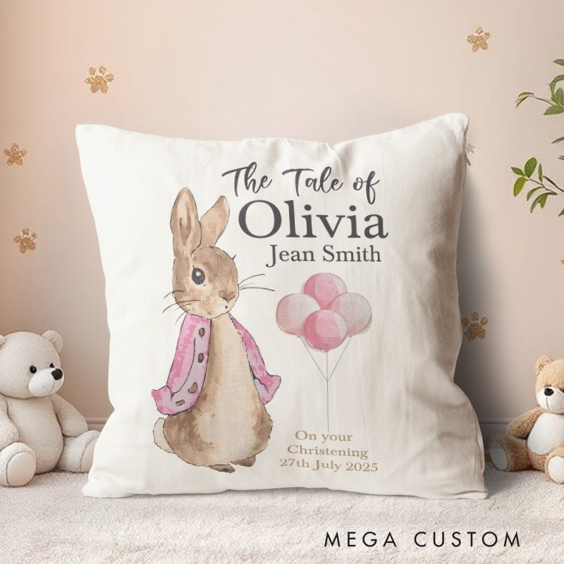 Personalized Christening Baby Throw Pillow Baby Gift for New Mom  Nursery Gift