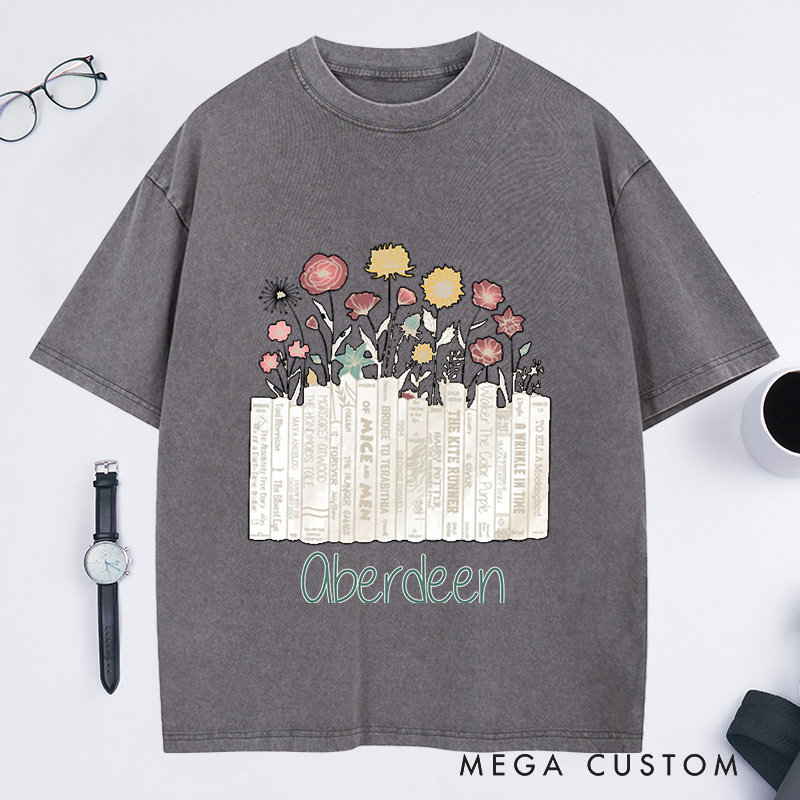 Personalized I'm with the Banned Washed T-Shirts Banned Books Shirt Reading Shirt with Name Book Lover Gift