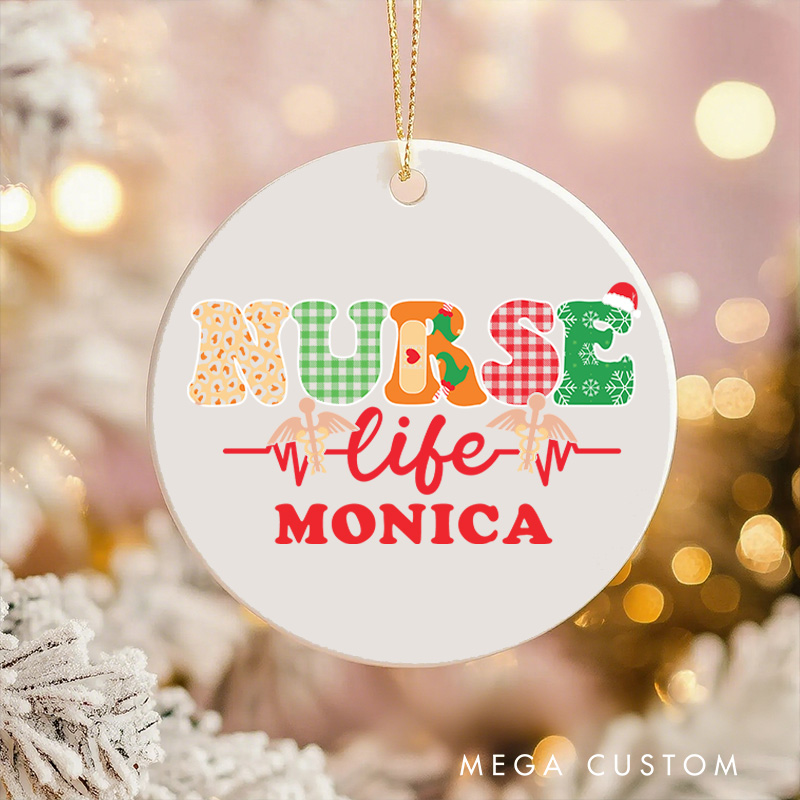 Personalized Nurse Christmas Ornament Nurse Life Design Christmas Ornament New Nurse Gift Funny Nursing Gifts