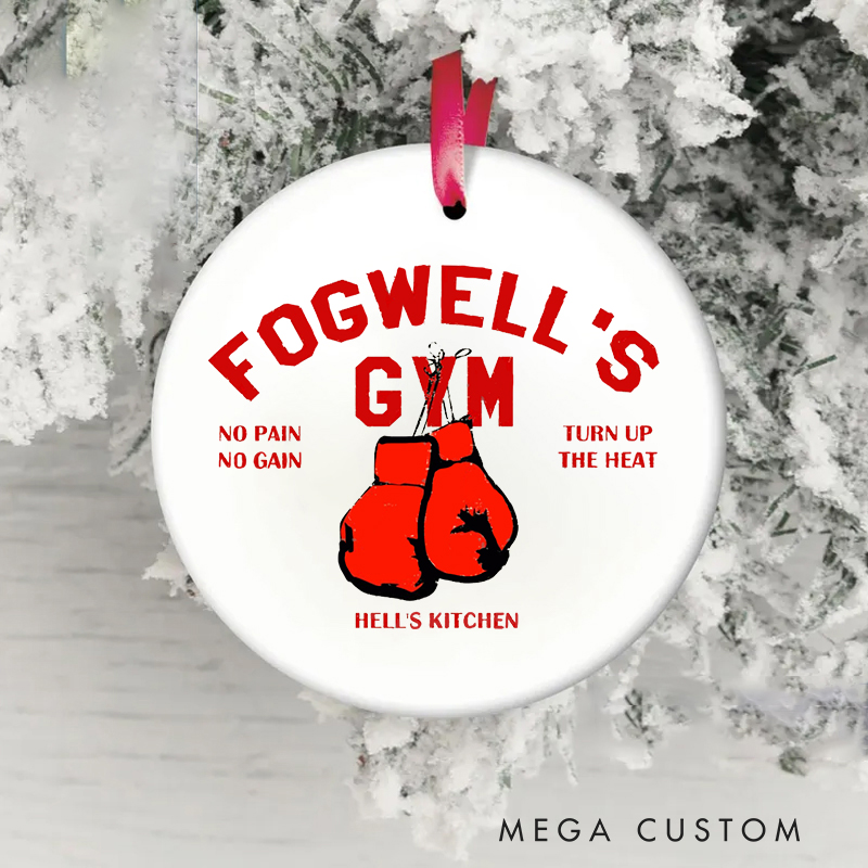 Personalized Christmas Ornament Christmas Gift with Red Boxing Gloves for Fitness Enthusiasts Bodybuilders and Gym Lovers