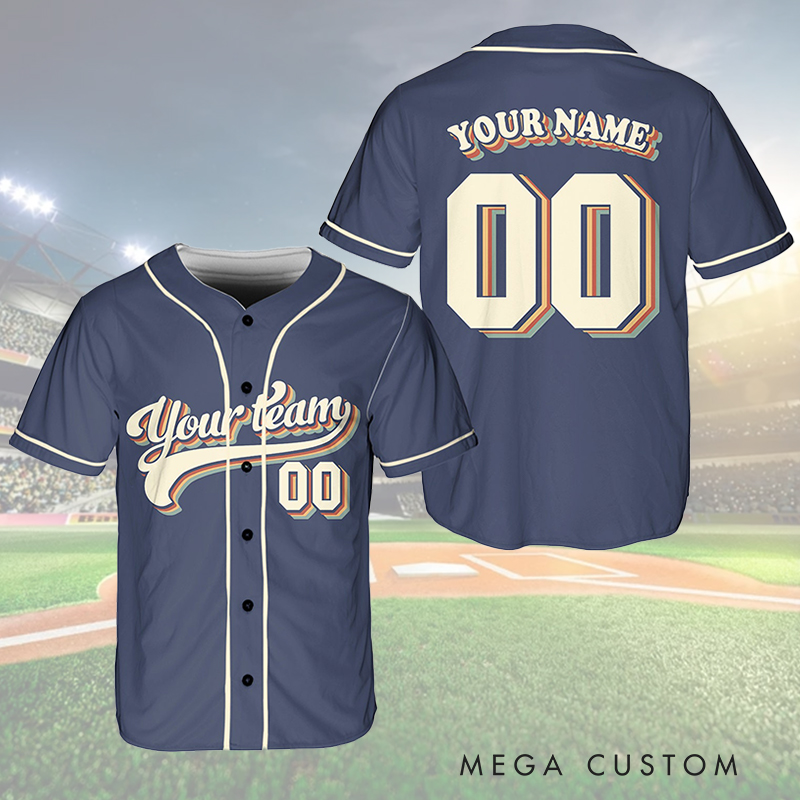 Personalized Vintage Team Name And Number Baseball Jersey