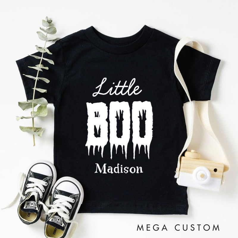 Personalized Little Boo Halloween Shirt for Kids Perfect for Creating a Fun and Spooky Look for Trick or Treating Kids T-Shirt