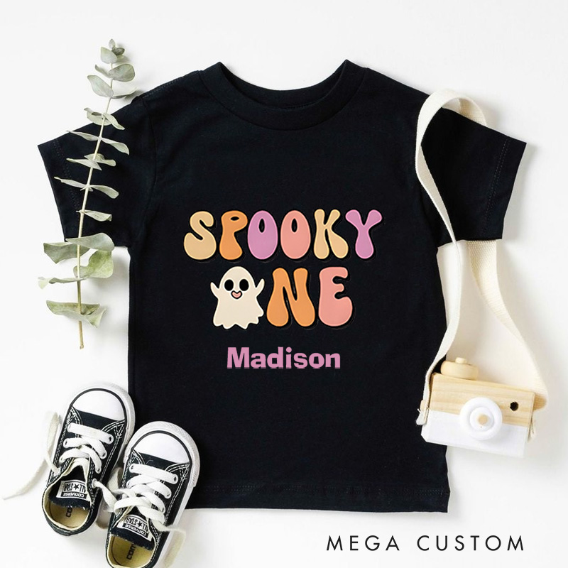 Personalized Spooky One Halloween Shirt for Kids Perfect for Celebrating First Halloween Memories and Seasonal Fun Kids T-Shirt