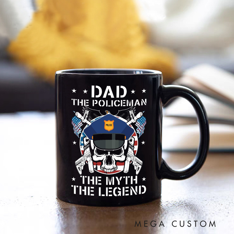 Personalized Double Sided Dad The Policeman Mug The Myth The Legend Gift for Police Officer