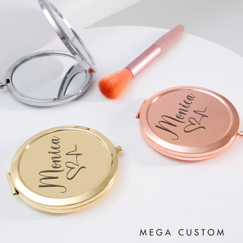 Personalized Nurse Compact Mirror Engraved Compact Mirror Pocket Mirror For Her Nurse Appreciation Gift 