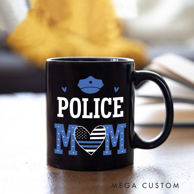 Personalized Police Mom Mug Custom Double Sided Gift for Proud Mothers of Law Enforcement