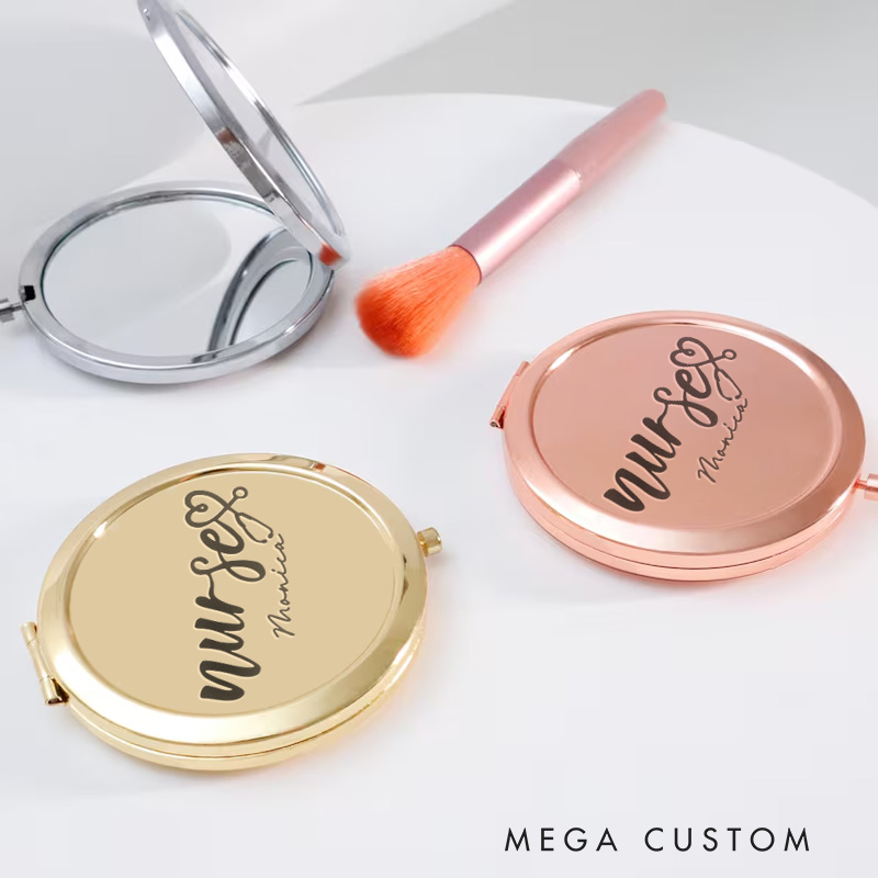 Personalized Nurse Compact Mirror Engraved Compact Mirror Pocket Mirror For Her Nurse Appreciation Gift 
