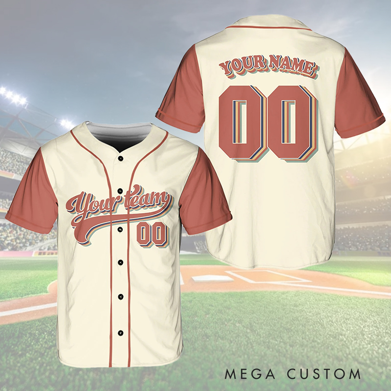 Personalized Two-Tone Baseball Jersey with Retro Style and Custom Details  