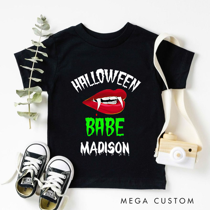 Personalized Halloween Babe Shirt for Kids Perfect for Adding a Stylish and Fun Touch to Halloween Celebrations Kids T-Shirt