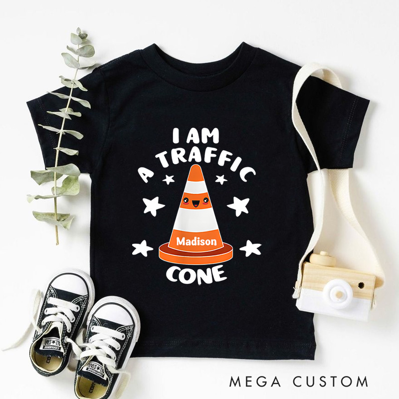 Personalized Traffic Cone Halloween Shirt for Kids Perfect for Adding a Fun and Unique Touch to Halloween Outfits Kids T-Shirt