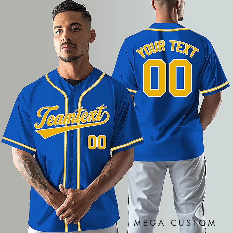  Personalized Athletic Baseball Jersey with Customizable Text and Number  