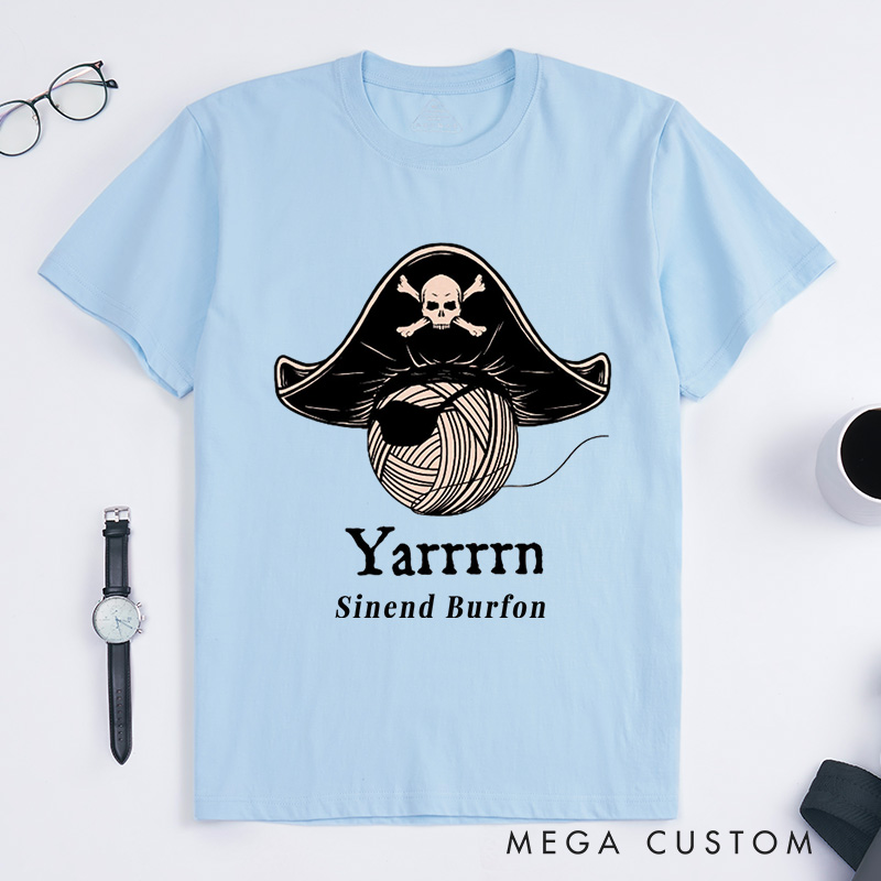 Personalized Yarn Knitting Classic T-Shirts Knit Shirts Crafty Shirts Knitter T-Shirt Custom Tee