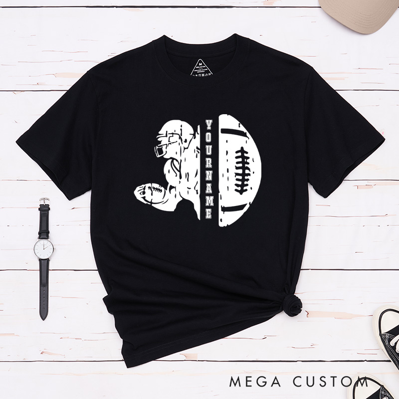 Personalized American Football T-Shirts Featuring Custom Name for Fans