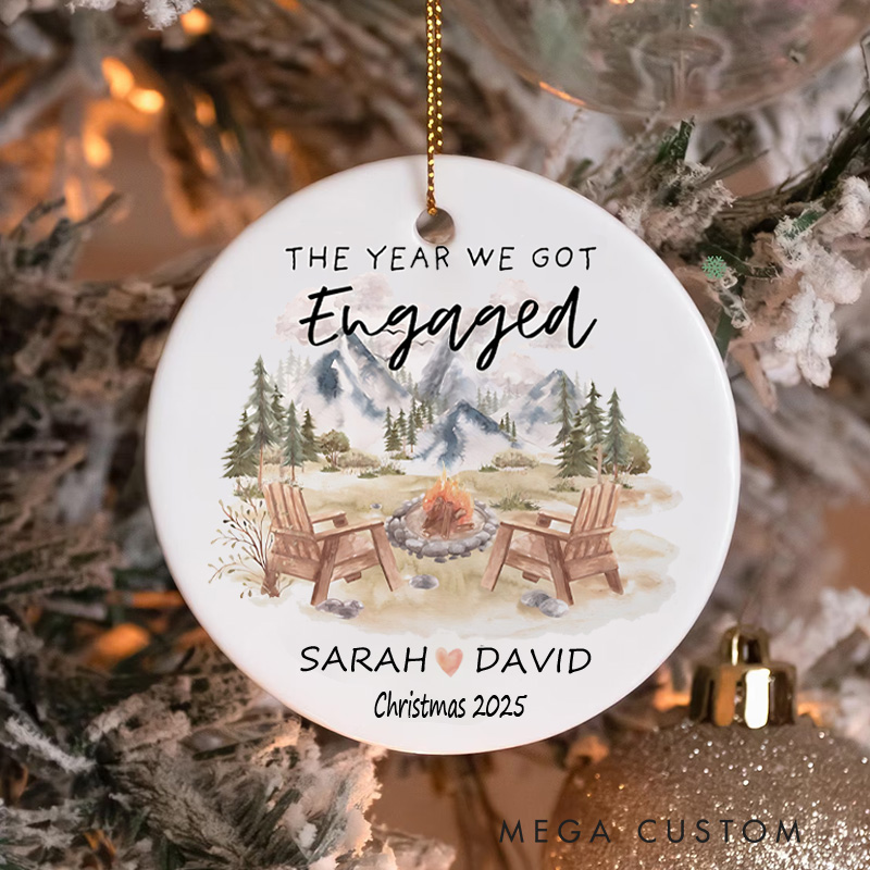Personalized Romantic Outdoor Memory Christmas Ornament Couple Camping Christmas Ornament Gift for Hiking