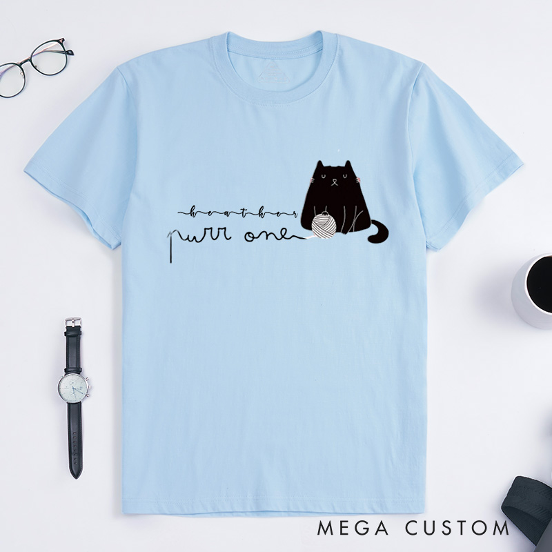 Personalized Knit Classic T-Shirts Knitting Shirt Cat Lover Gift Knitter Tee Custom GiftS