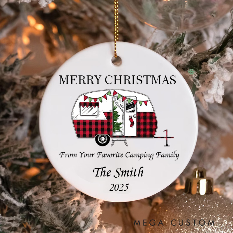 Personalized Outdoor Campers Christmas Ornament Family Camping Christmas Ornament Gift for Traveling Hiking
