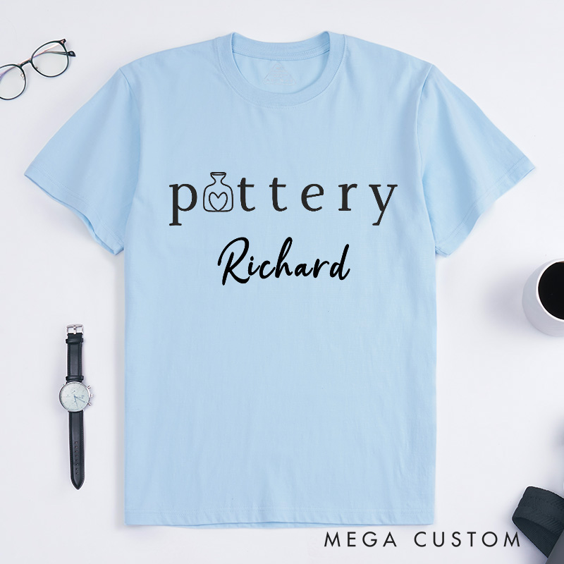 Personalized Pottery Lover T-Shirts Ceramics Artist Gift Birthday Gift with Name Monogrammed