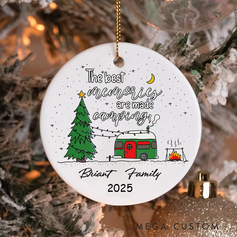 Personalized the Best Memories Are Made Camping Christmas Ornament Family Holiday Christmas Ornament Gift for Outdoor Hiking