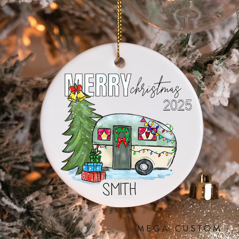 Personalized Camping Lover Christmas Ornament Outdoor Camper Christmas Ornament Gift for Hiking Traveling