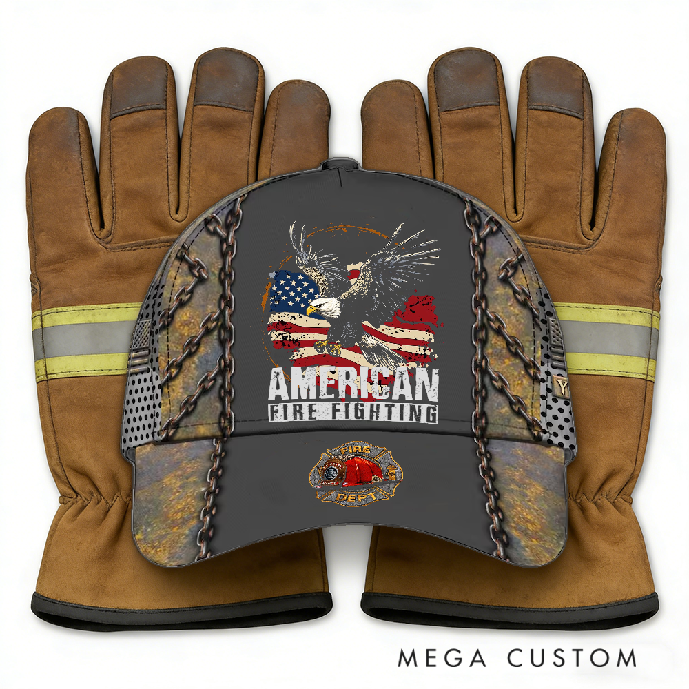 Personalized Firefighter Full Print Cap American Firefighting Design Firefighter Gifts