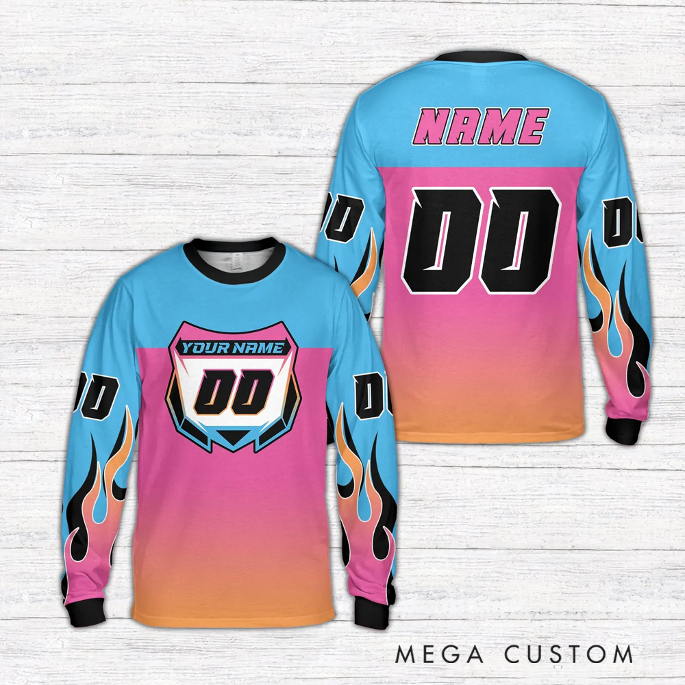 Personalized Motocross Racing Jersey Personalized Off-Road Mesh Knit Shirt for Riders Gift