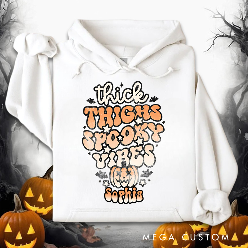 Personalized Playful and Spooky Vibes Typography for Cool Casual Hoodies
