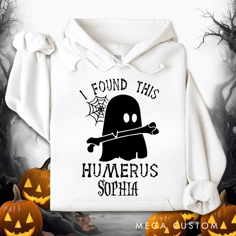 Personalized Humorous Ghost with Bone Pun for Lighthearted and Witty Hoodies