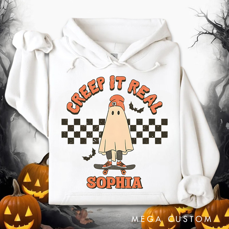 Personalized Creep It Real Ghost with Retro Vibes for Trendy and Cool Hoodies