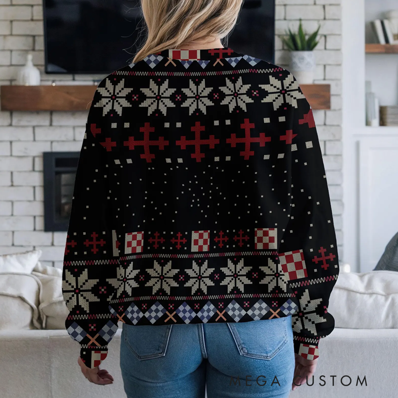 Personalized Dirt Bike Custom textUgly Christmas Sweater Perfect Holiday Gift for Motocross Enthusiasts