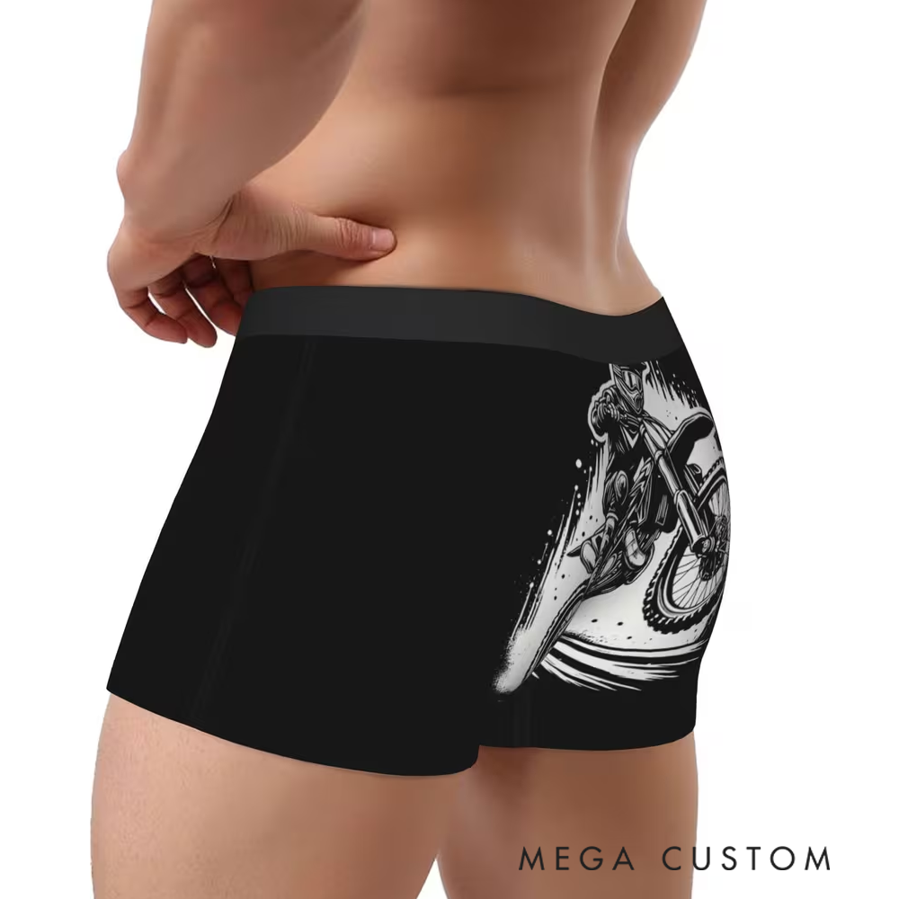 Personalized Motorcycle Enthusiast Men's Boxer Briefs Custom Photo Design Gift
