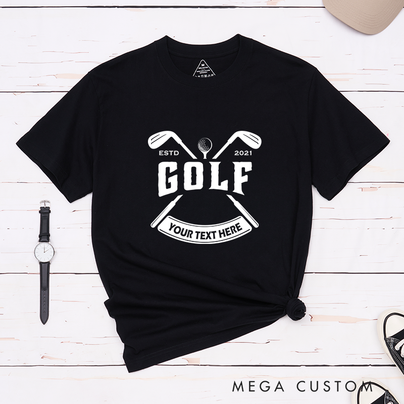 Personalized Golf T-Shirt with Custom Year and Text Unique Gift for Golf Lovers Customizable Golf Shirt for Men and Women