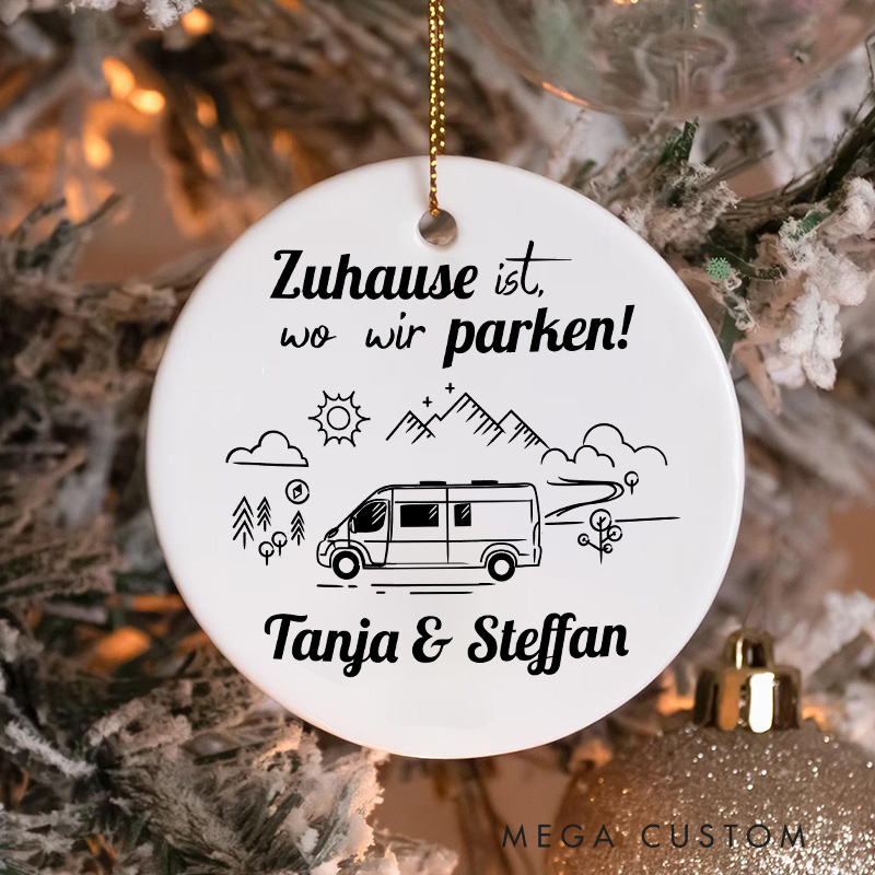 Personalized Camping Life Adventure Christmas Ornament Home Is Where We Park It Christmas Ornament Gift for Hiking Outdoor