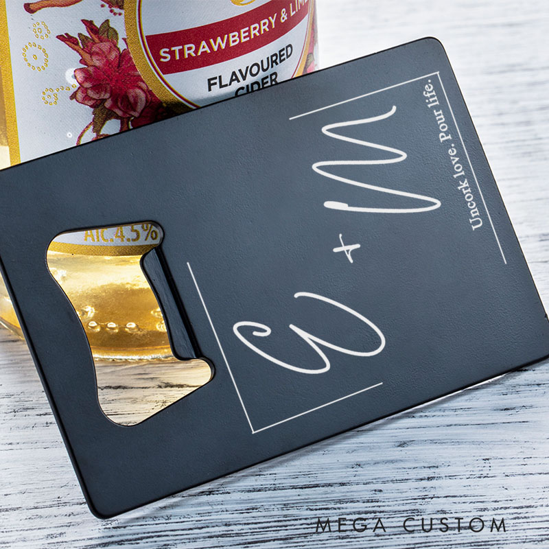 Personalized Credit Card Bottle Opener Stainless Steel Wedding Favor First Home Gift for Couple Housewarming Gift