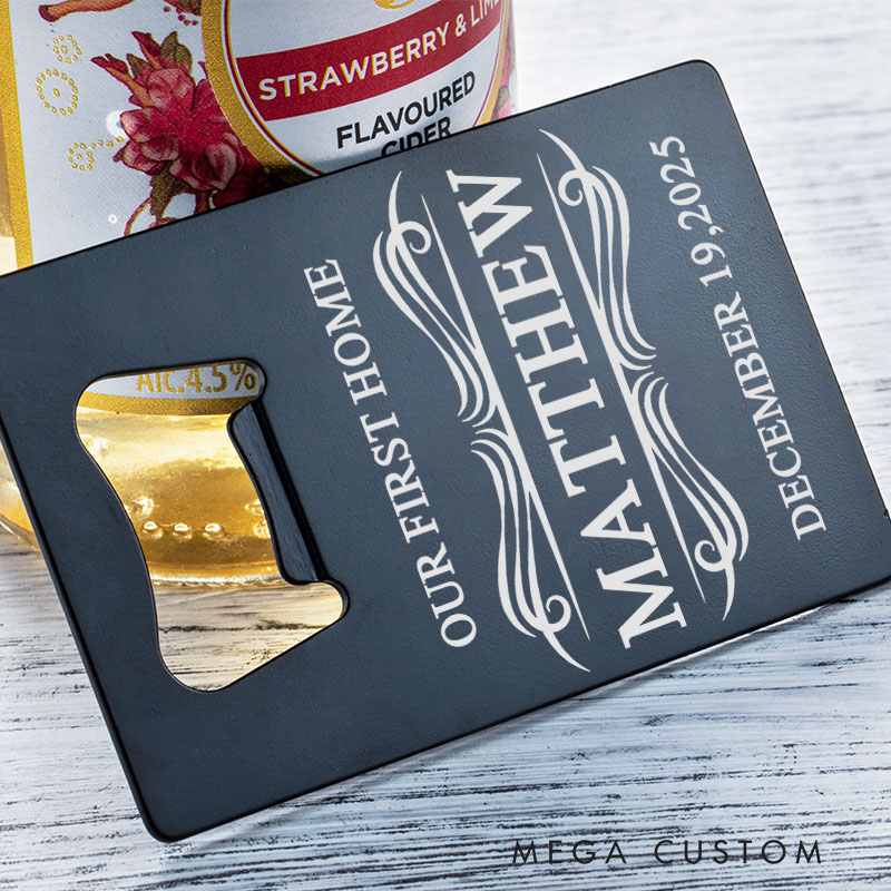 Personalized Credit Card Bottle Opener Custom Bottle Opener for Housewarming Our First Home Gifts for Couple