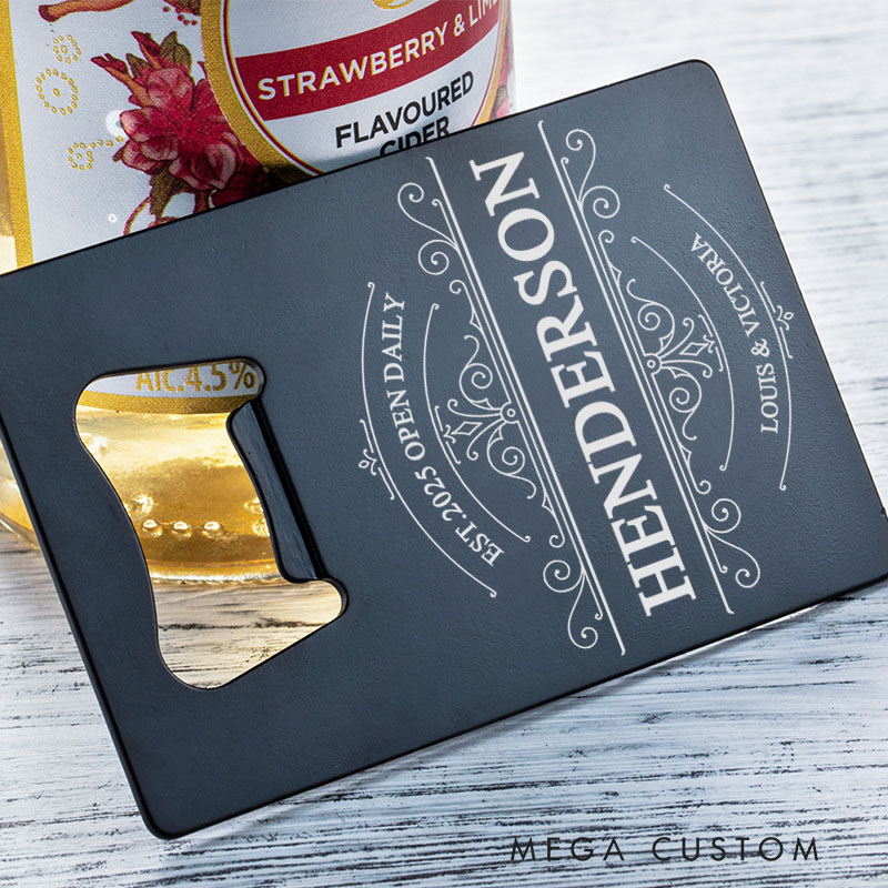 Personalized Bottle Openers for Couple Custom Laser Engraved Stainless Steel Credit Card Bottle Opener Wedding Gifts Housewarming Gifts