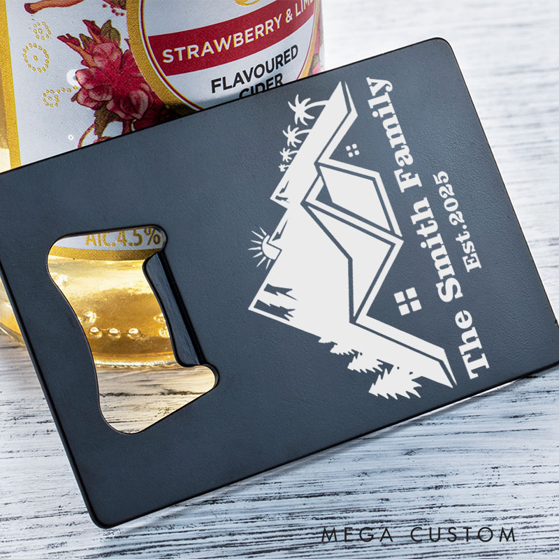 Personalized Family Name Bottle Opener Custom Stainless Steel Bottle Opener for Housewarming Gifts New Home Celebrations