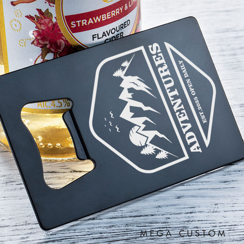 Personalized Credit Card Bottle Opener Custom Adventure-Themed Bottle Opener Personalized Gifts and Everyday Use Housewarming Gifts