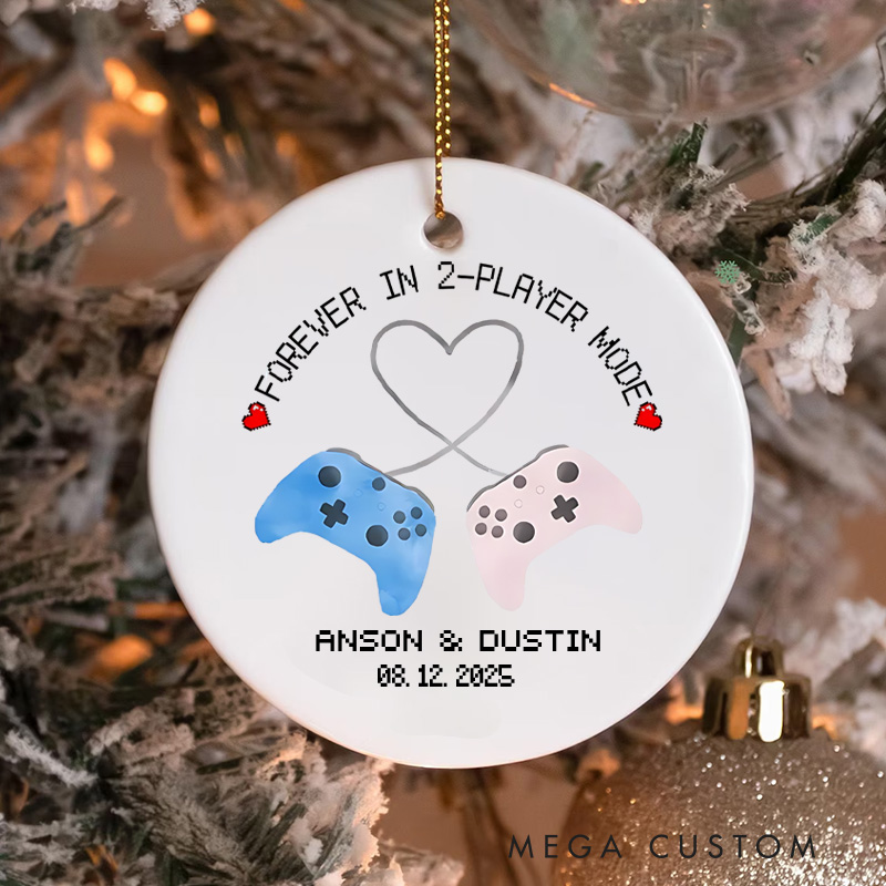 Personalized Forever in 2 Player Mode Christmas Ornament Gamer Lover Christmas Ornament Gift for Geek